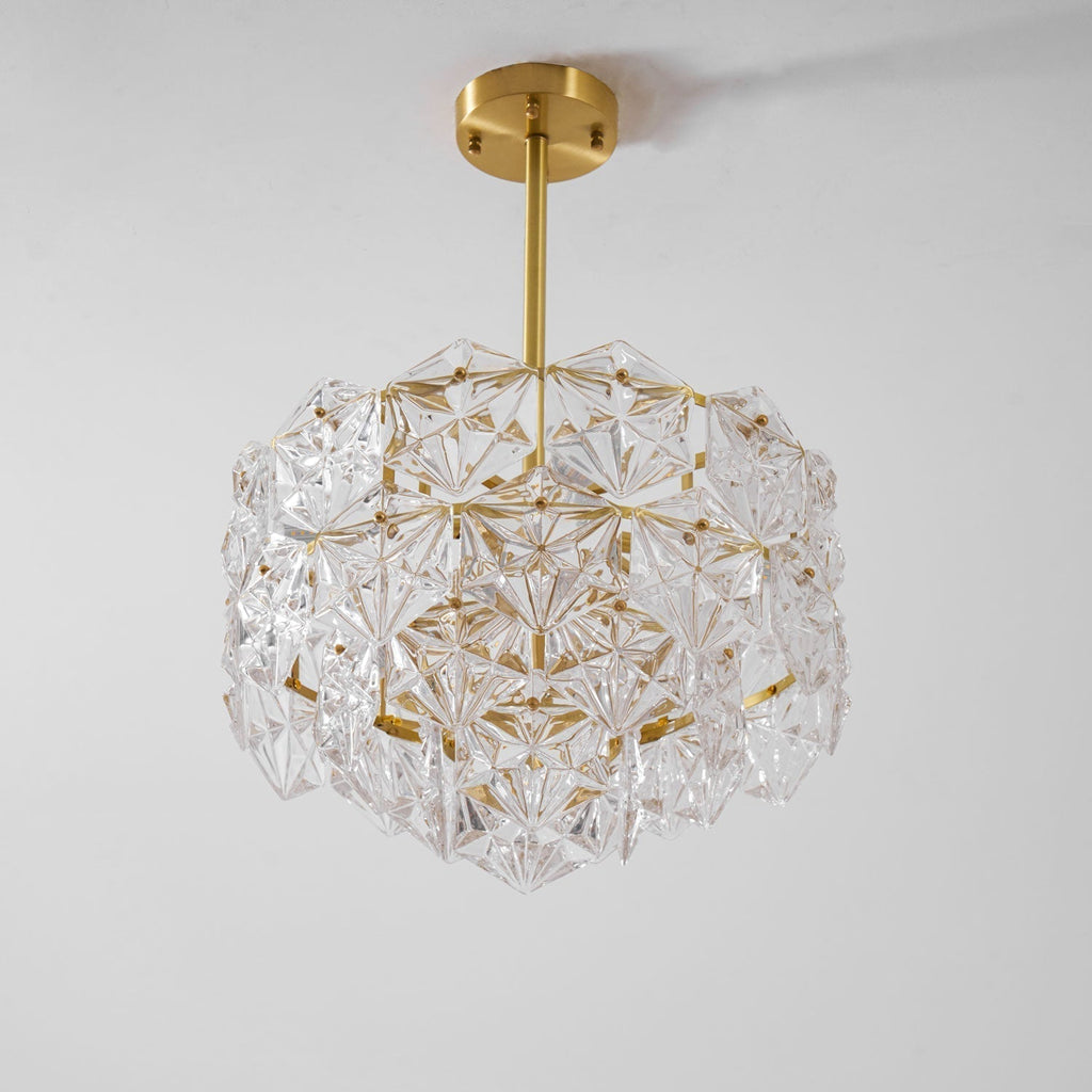 Lustra Chandelier en Verre Flocon de Neige Doré - Neutralighting