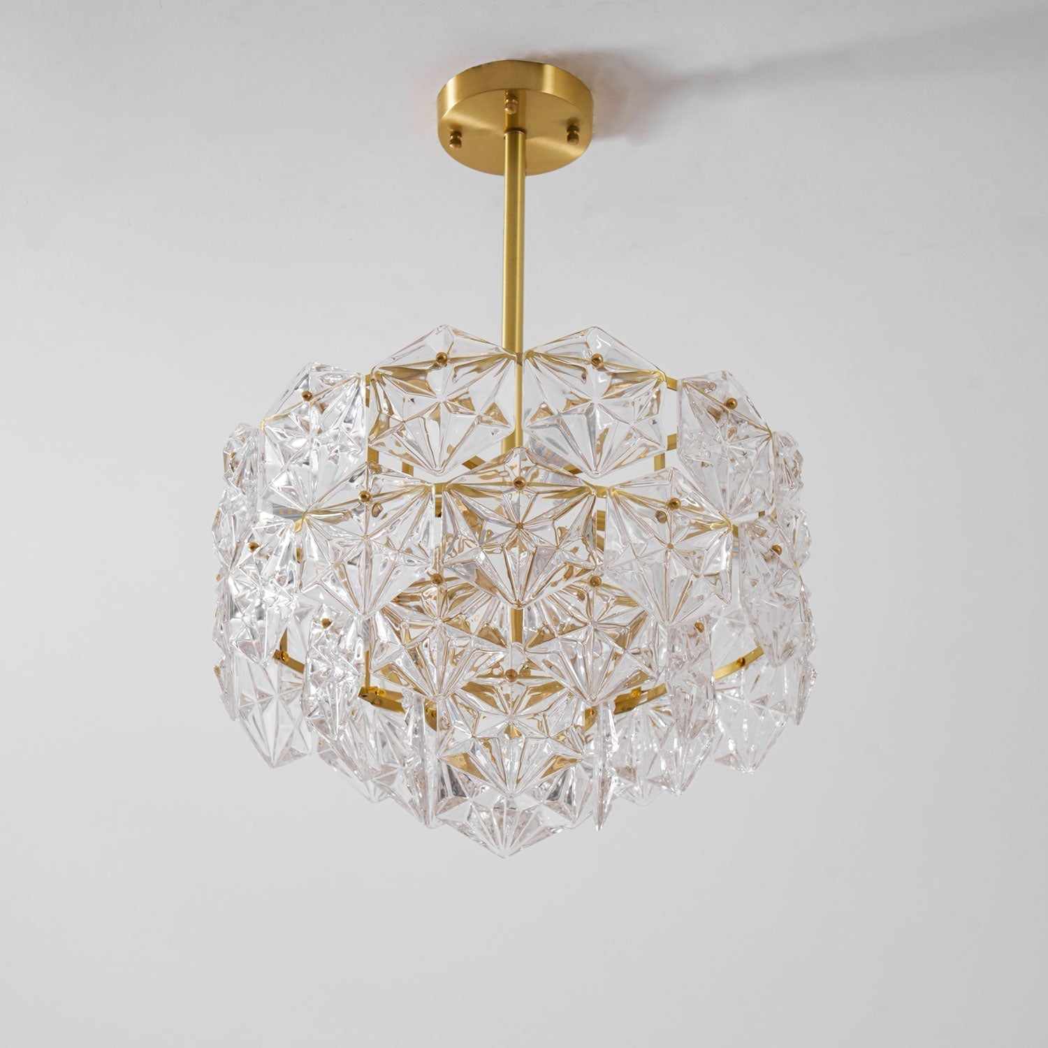Lustra Chandelier en Verre Flocon de Neige Doré - Neutralighting