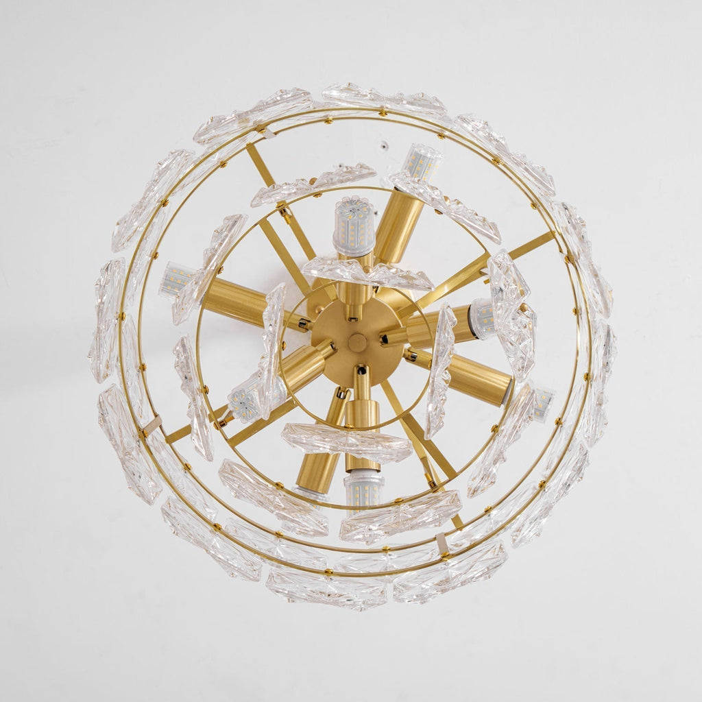 Lustra Chandelier en Verre Flocon de Neige Doré - Neutralighting