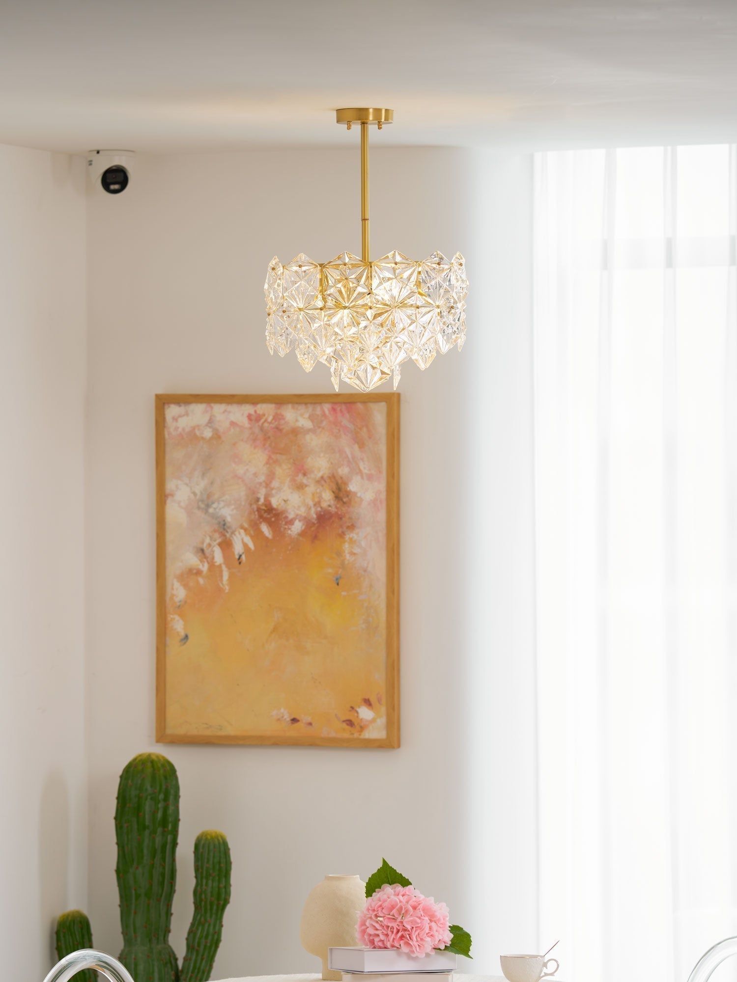Lustra Chandelier en Verre Flocon de Neige Doré - Neutralighting