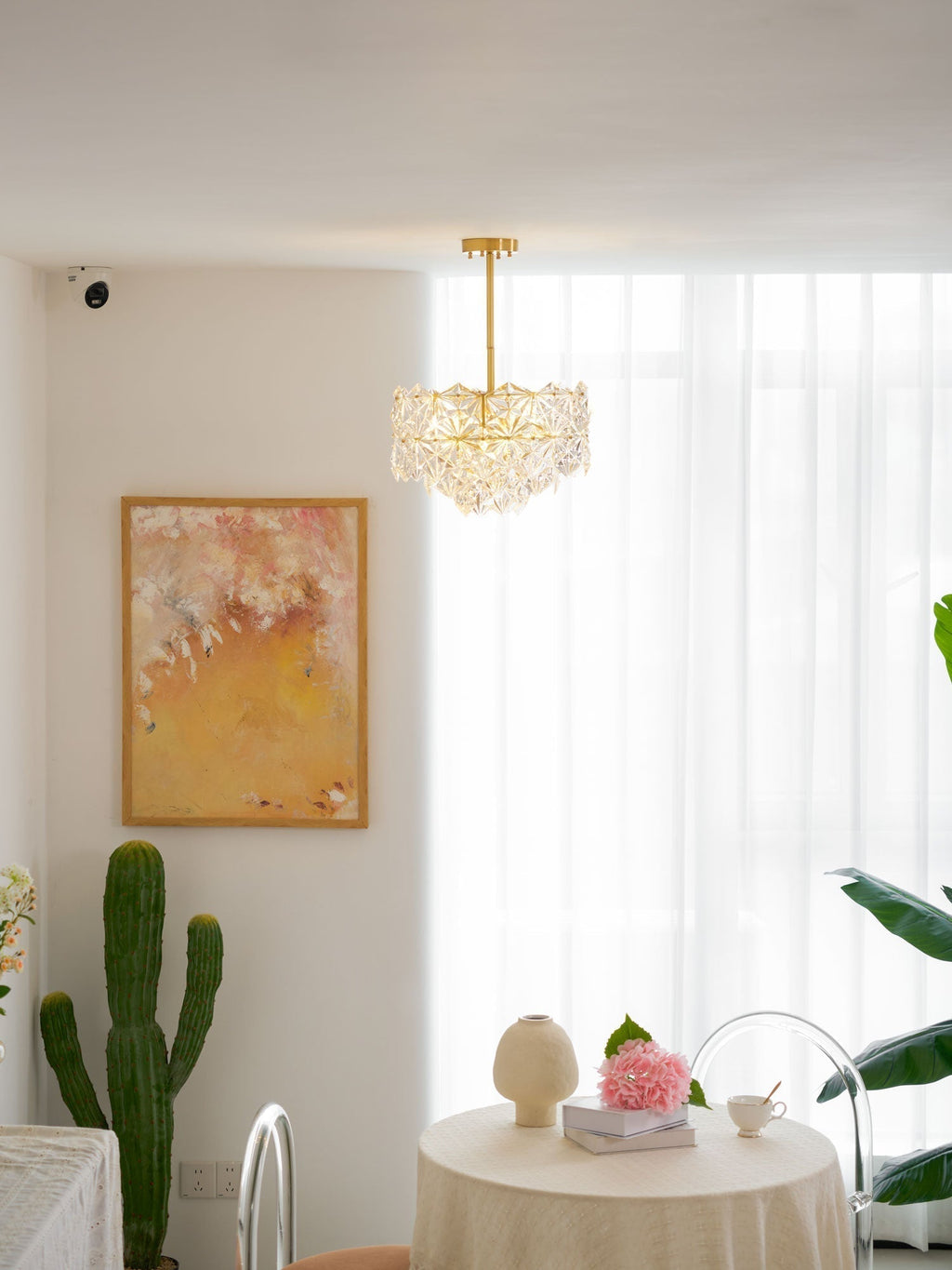 Lustra Chandelier en Verre Flocon de Neige Doré - Neutralighting