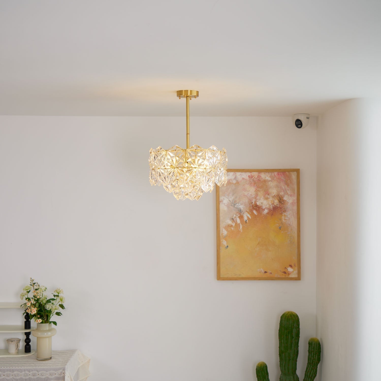 Lustra Chandelier en Verre Flocon de Neige Doré - Neutralighting