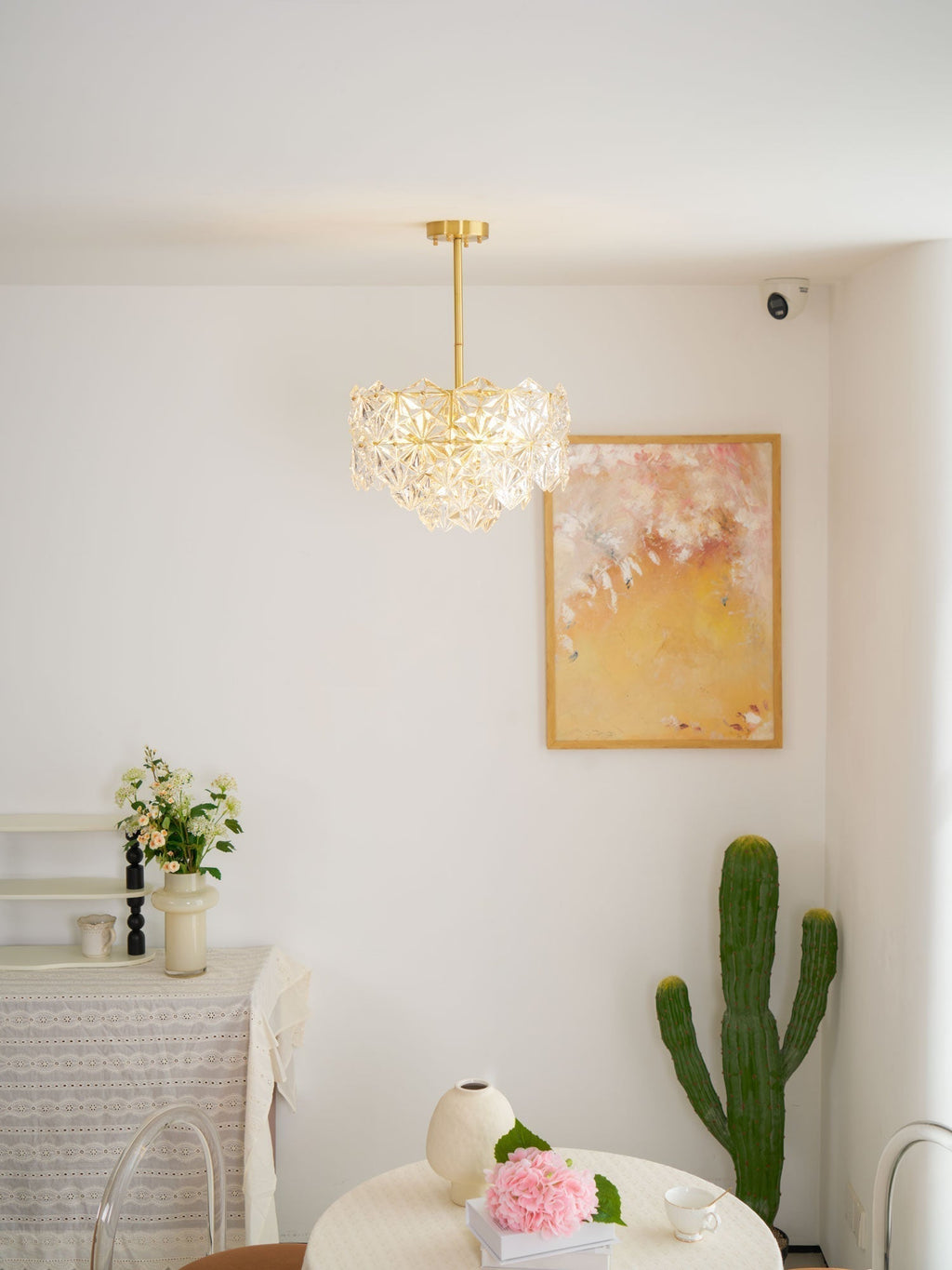Lustra Chandelier en Verre Flocon de Neige Doré - Neutralighting
