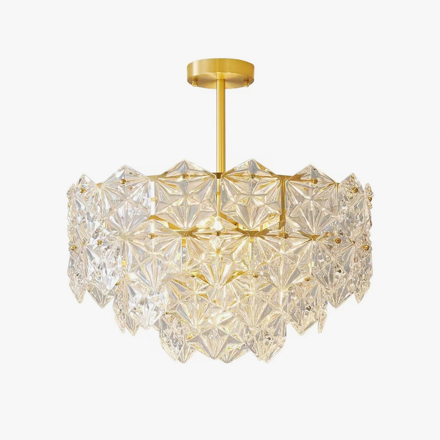 Lustra Chandelier en Verre Flocon de Neige Doré - Neutralighting