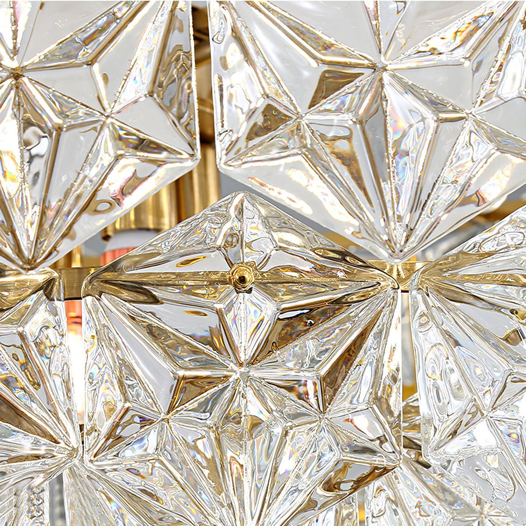 Lustra Chandelier en Verre Flocon de Neige Doré - Neutralighting