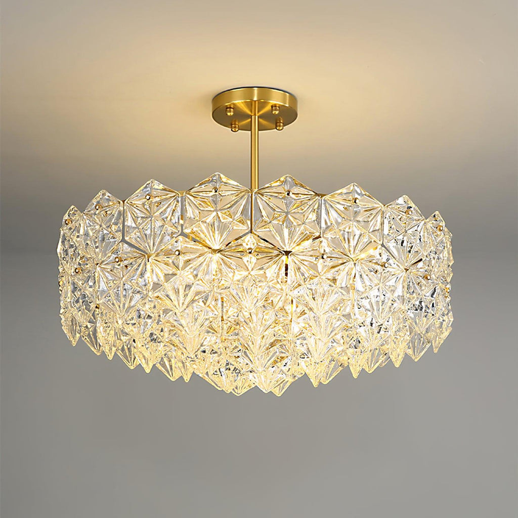Lustra Chandelier en Verre Flocon de Neige Doré - Neutralighting