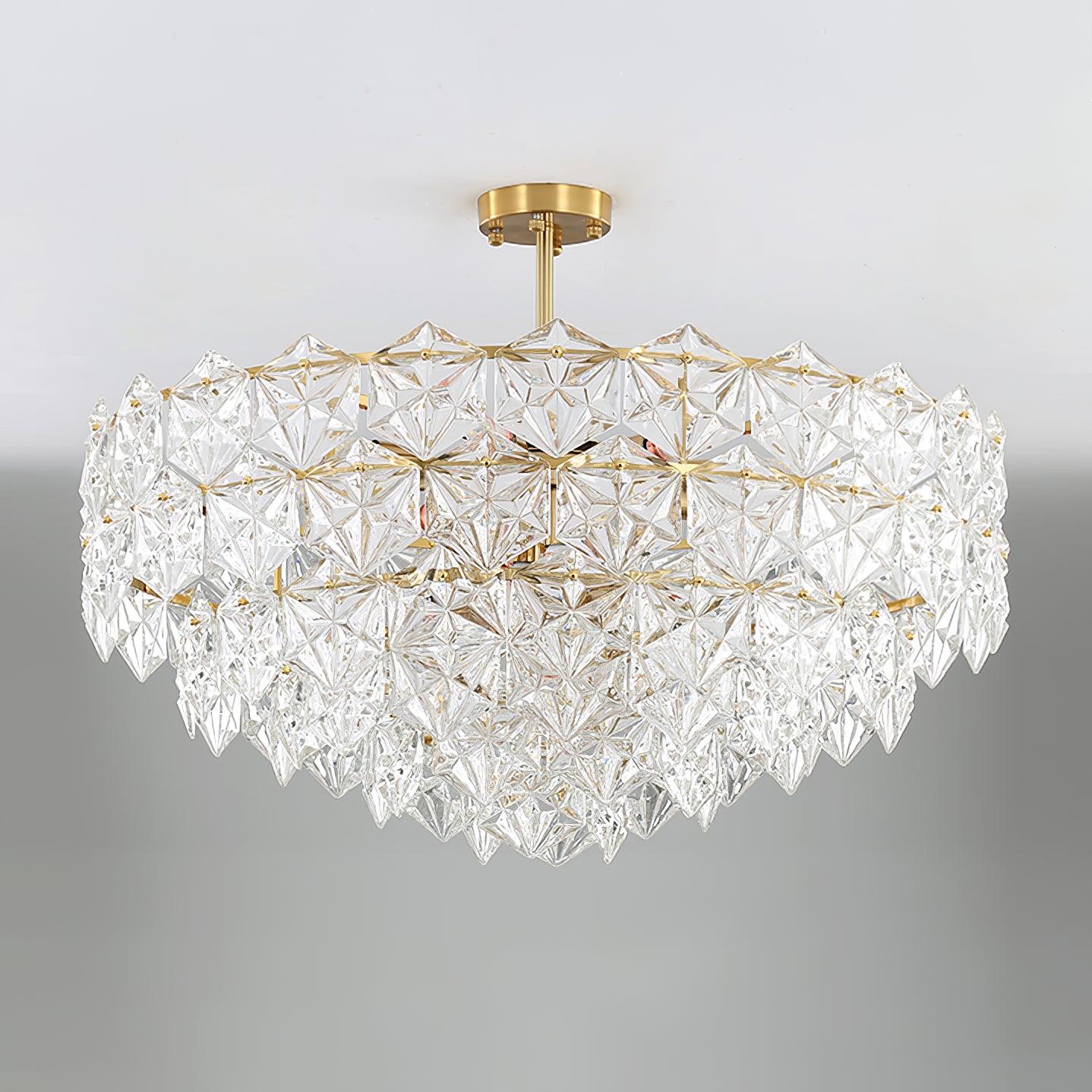 Lustra Chandelier en Verre Flocon de Neige Doré - Neutralighting