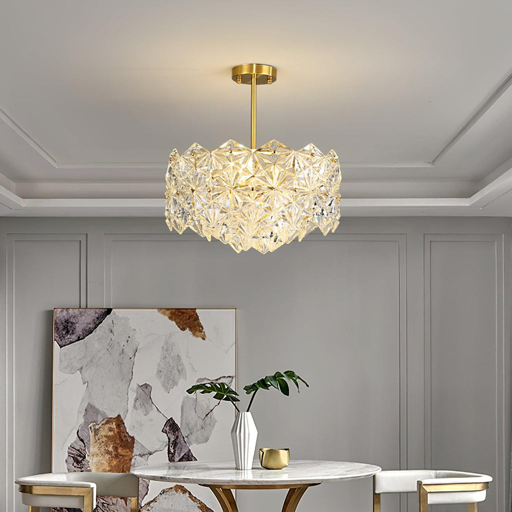 Lustra Chandelier en Verre Flocon de Neige Doré - Neutralighting