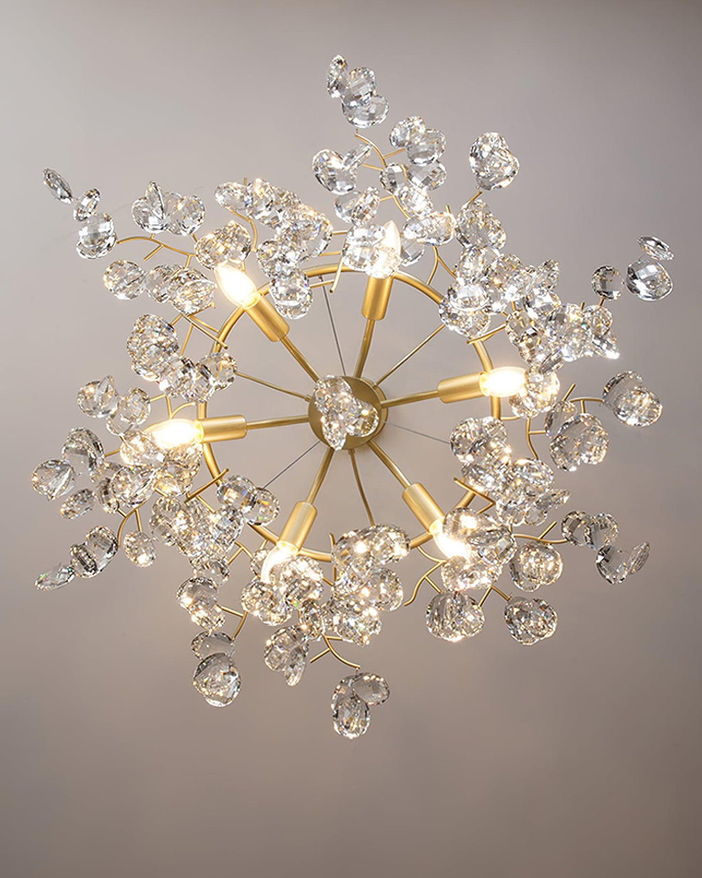 Lustra Chandelier Cristal Branche Or LED - Neutralighting