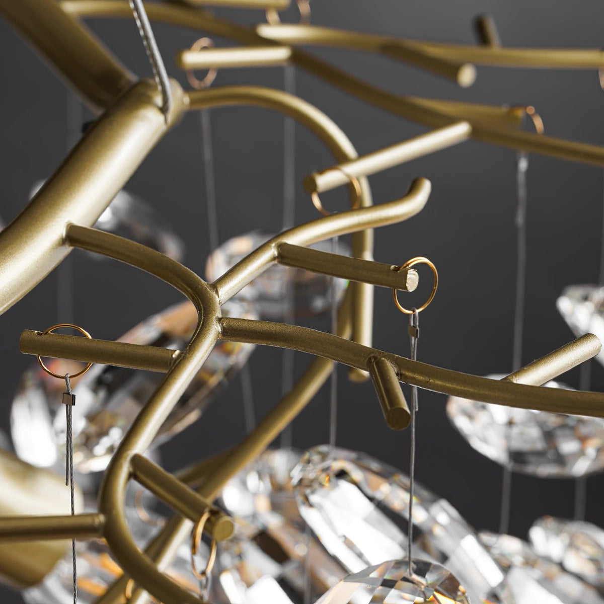 Lustra Chandelier Cristal Branche Or LED - Neutralighting