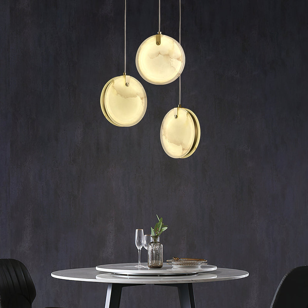 Utalionis Moderne Minimaliste Laiton Albâtre Suspension - Neutralighting