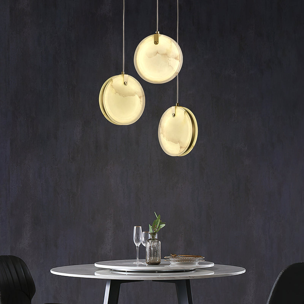 Utalionis Moderne Minimaliste Laiton Albâtre Suspension - Neutralighting