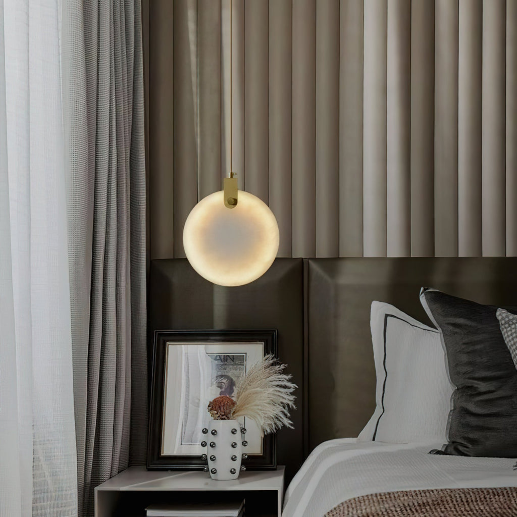 Utalionis Moderne Minimaliste Laiton Albâtre Suspension - Neutralighting