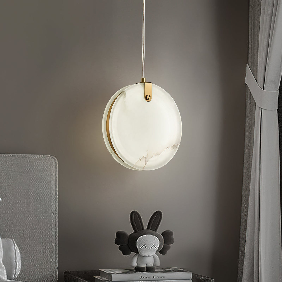 Utalionis Moderne Minimaliste Laiton Albâtre Suspension - Neutralighting
