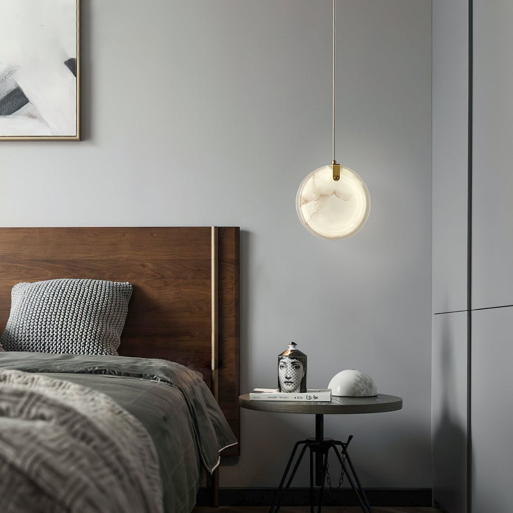 Utalionis Moderne Minimaliste Laiton Albâtre Suspension - Neutralighting