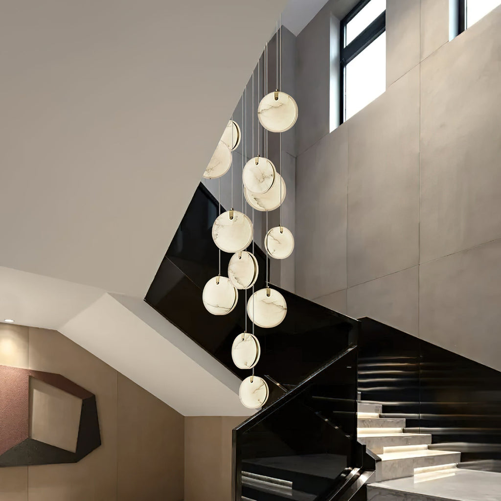 Utalionis Moderne Minimaliste Laiton Albâtre Suspension - Neutralighting
