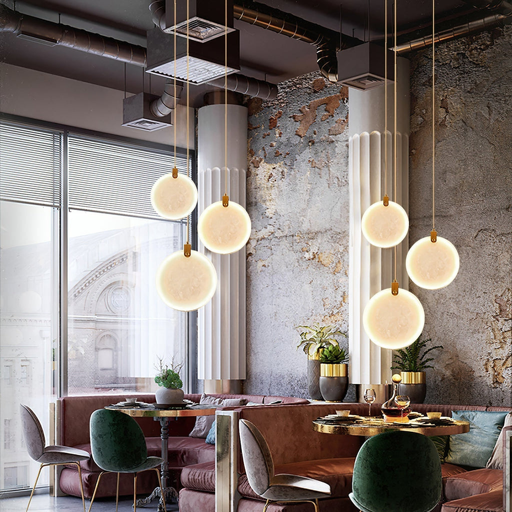 Utalionis Moderne Minimaliste Laiton Albâtre Suspension - Neutralighting