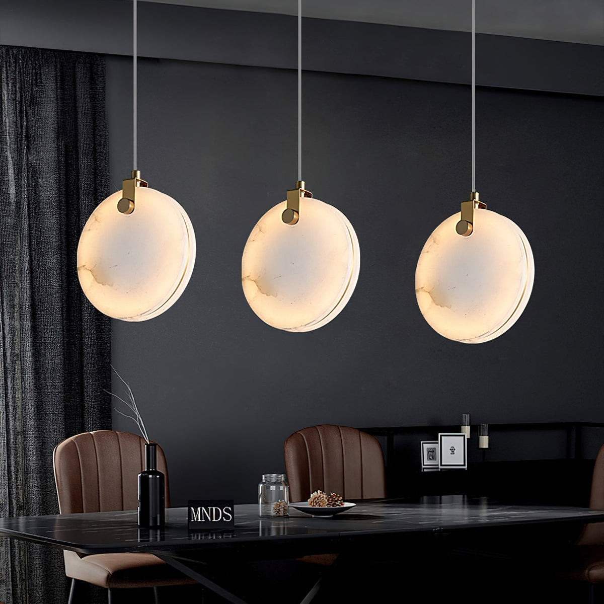 Utalionis Moderne Minimaliste Laiton Albâtre Suspension - Neutralighting