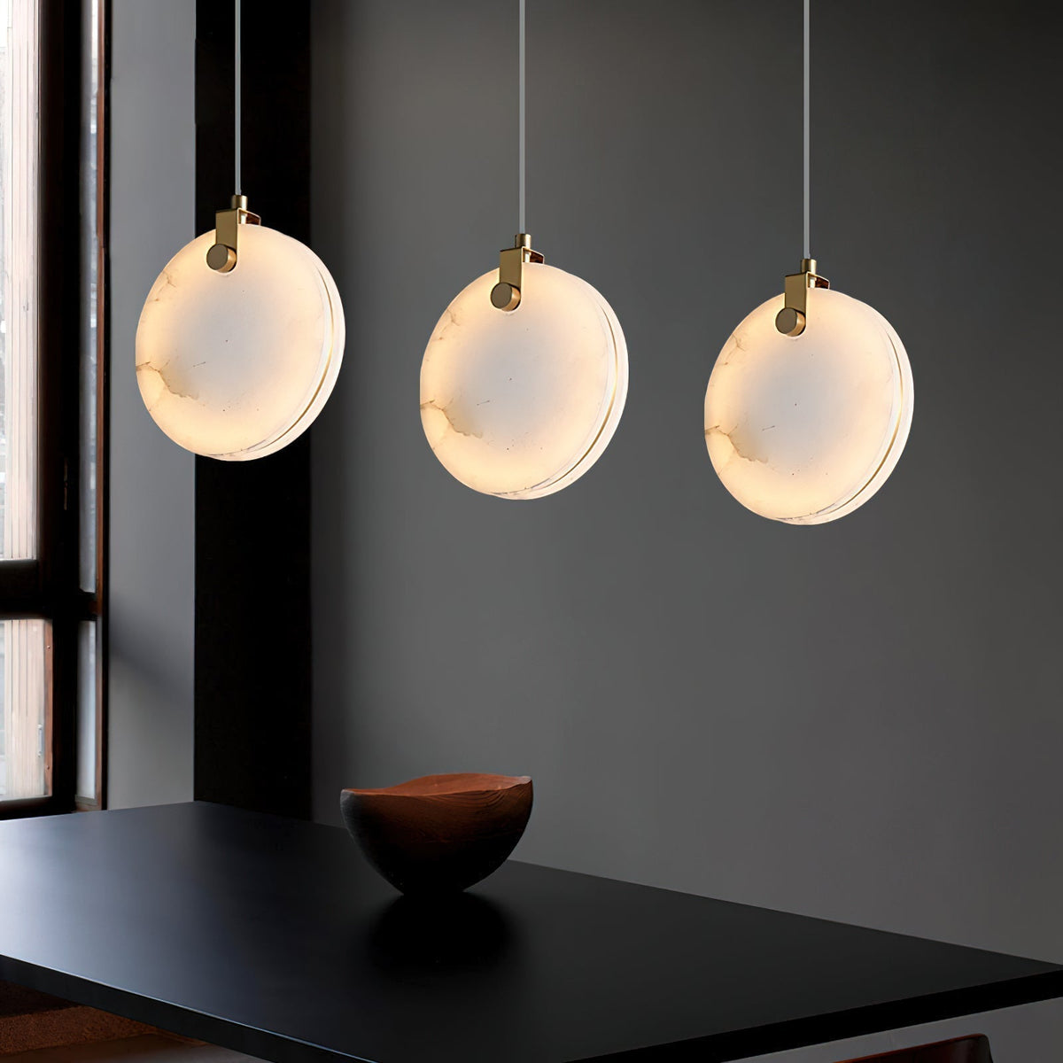 Utalionis Moderne Minimaliste Laiton Albâtre Suspension - Neutralighting