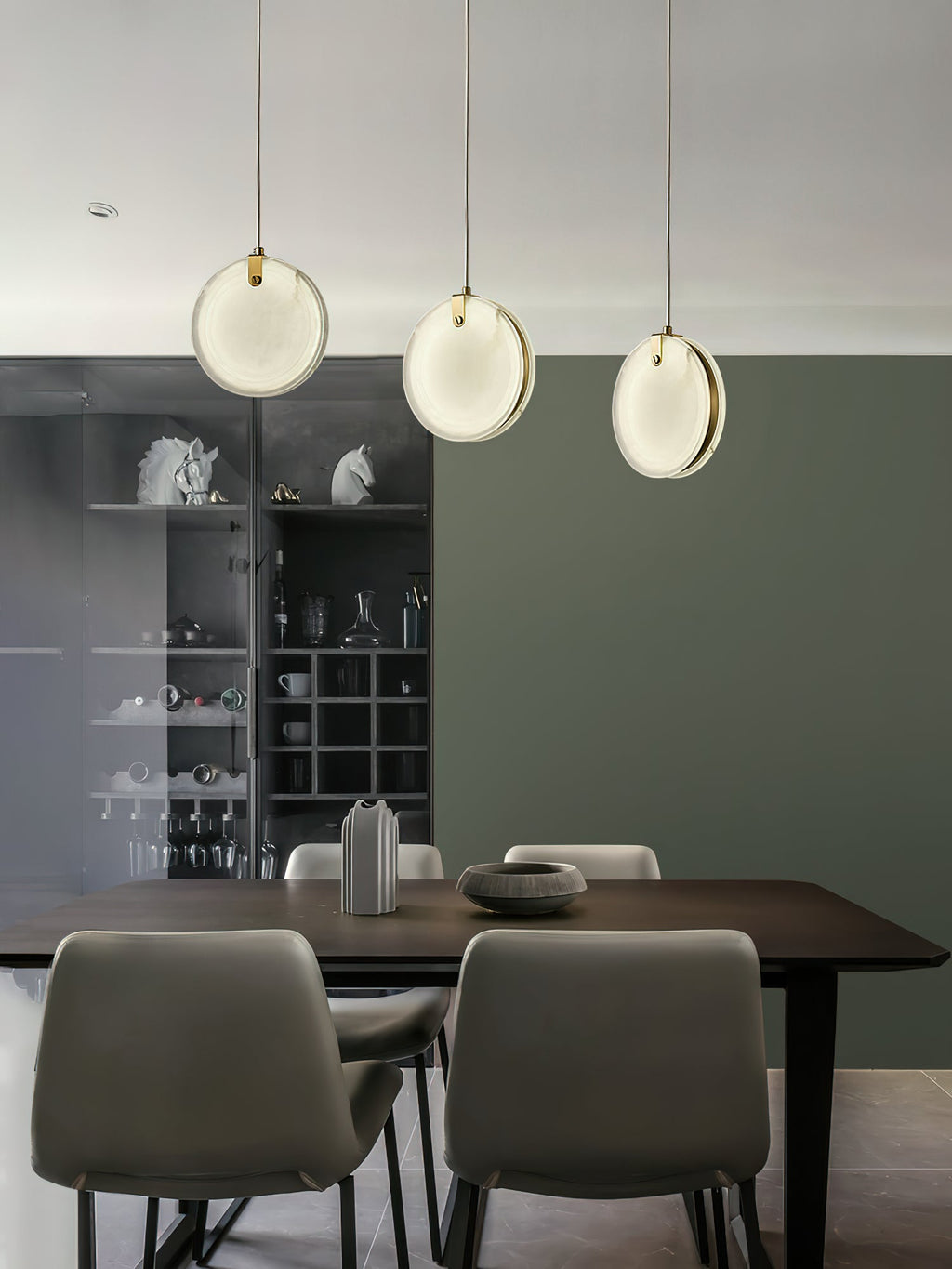 Utalionis Moderne Minimaliste Laiton Albâtre Suspension - Neutralighting