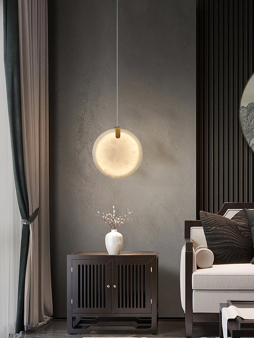Utalionis Moderne Minimaliste Laiton Albâtre Suspension - Neutralighting