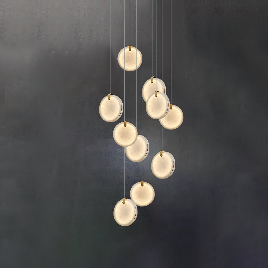 Utalionis Moderne Minimaliste Laiton Albâtre Suspension - Neutralighting