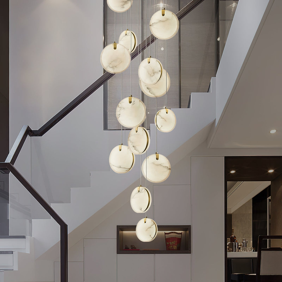 Utalionis Moderne Minimaliste Laiton Albâtre Suspension - Neutralighting