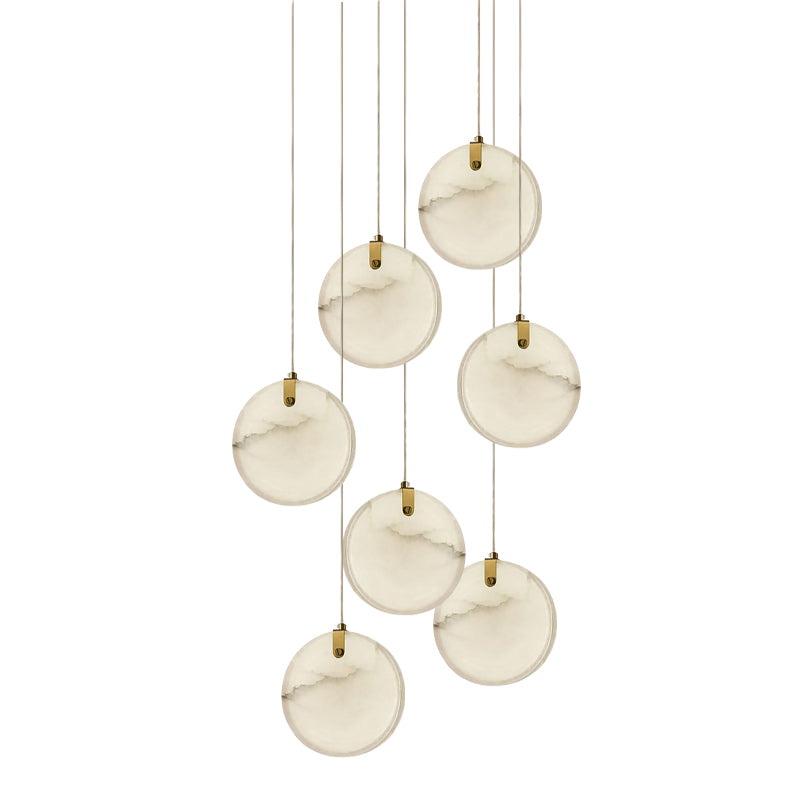 Utalionis Moderne Minimaliste Laiton Albâtre Suspension - Neutralighting