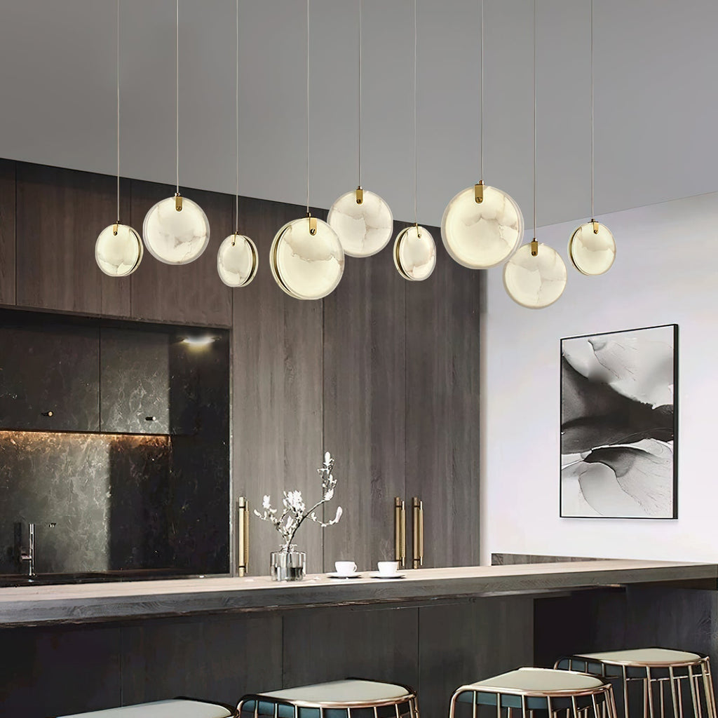 Utalionis Moderne Minimaliste Laiton Albâtre Suspension - Neutralighting