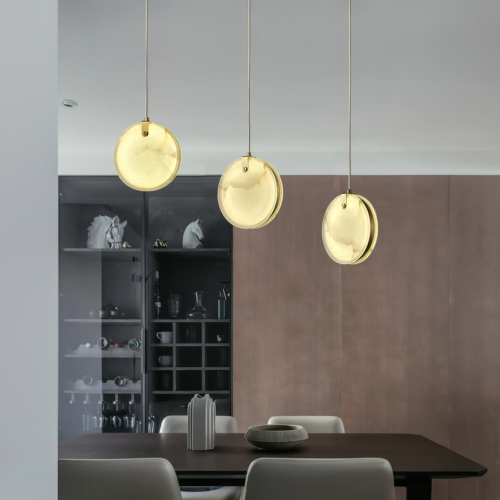 Utalionis Moderne Minimaliste Laiton Albâtre Suspension - Neutralighting