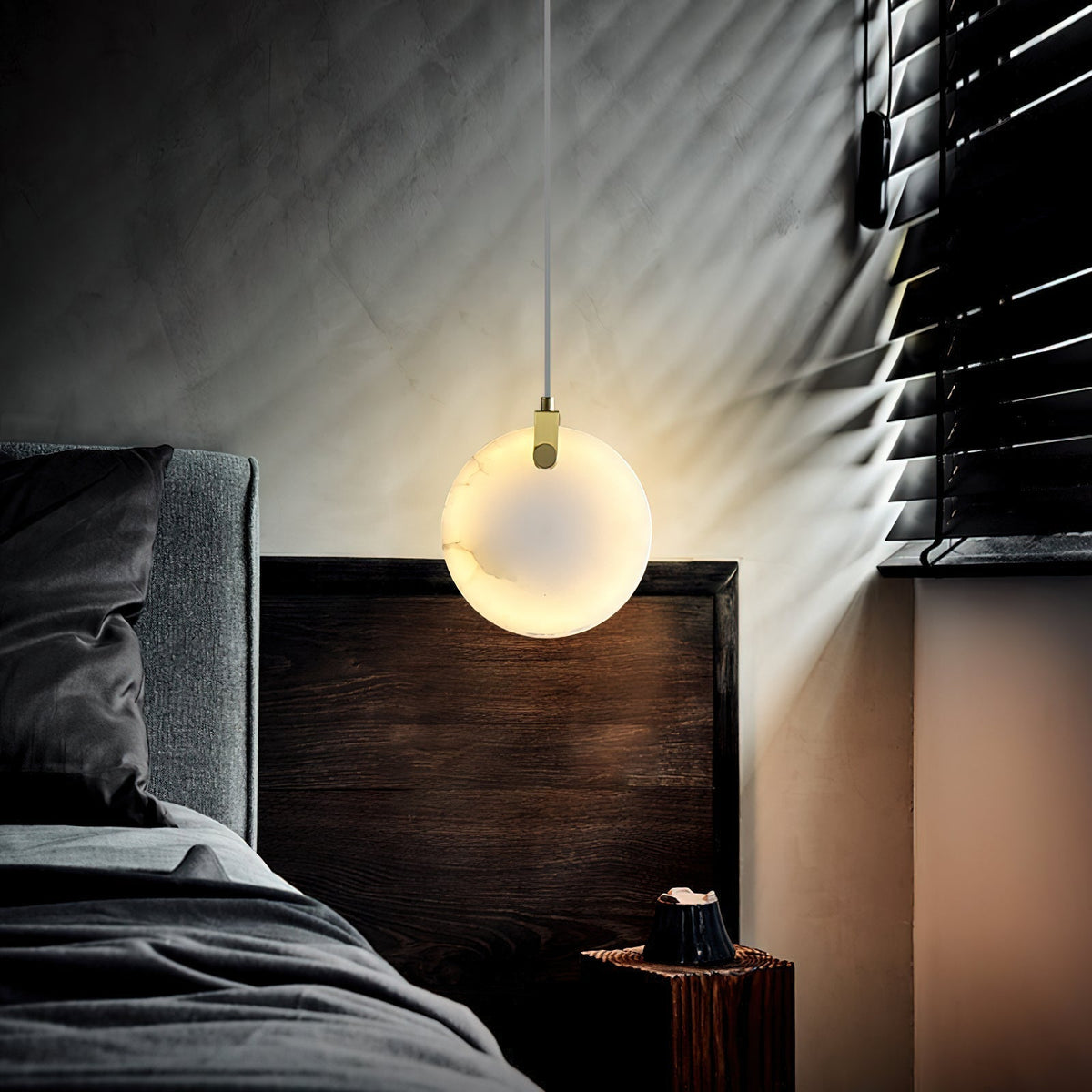Utalionis Moderne Minimaliste Laiton Albâtre Suspension - Neutralighting