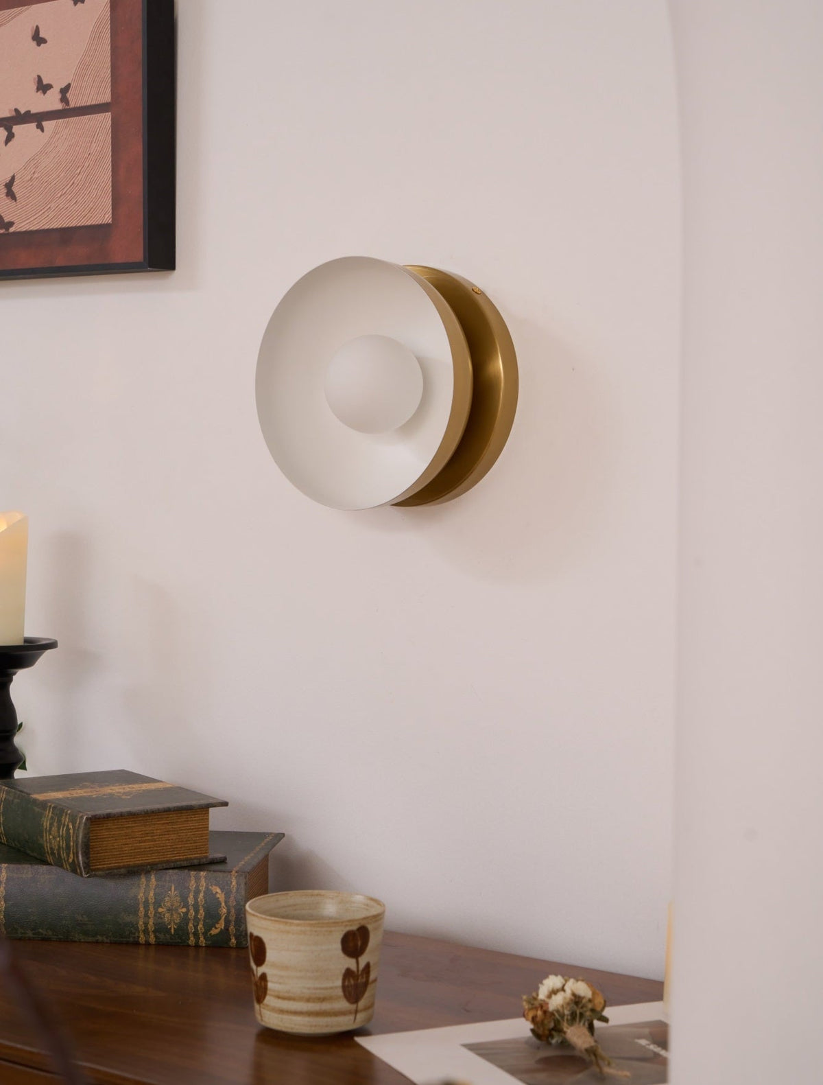 Vethaora Lampe Murale Verre Laiton Minimaliste - Neutralighting