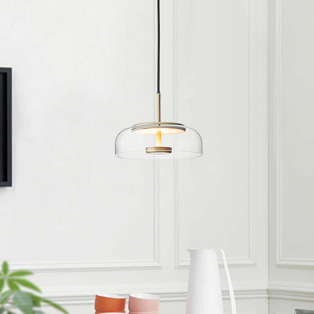 Lustra Suspension en Verre Transparent Élégante - Neutralighting