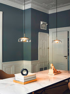 Lustra Suspension en Verre Transparent Élégante - Neutralighting