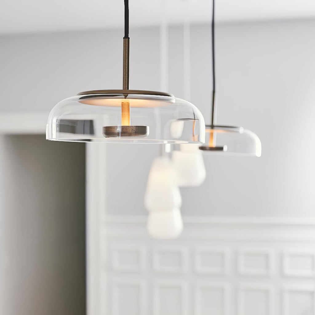 Lustra Suspension en Verre Transparent Élégante - Neutralighting