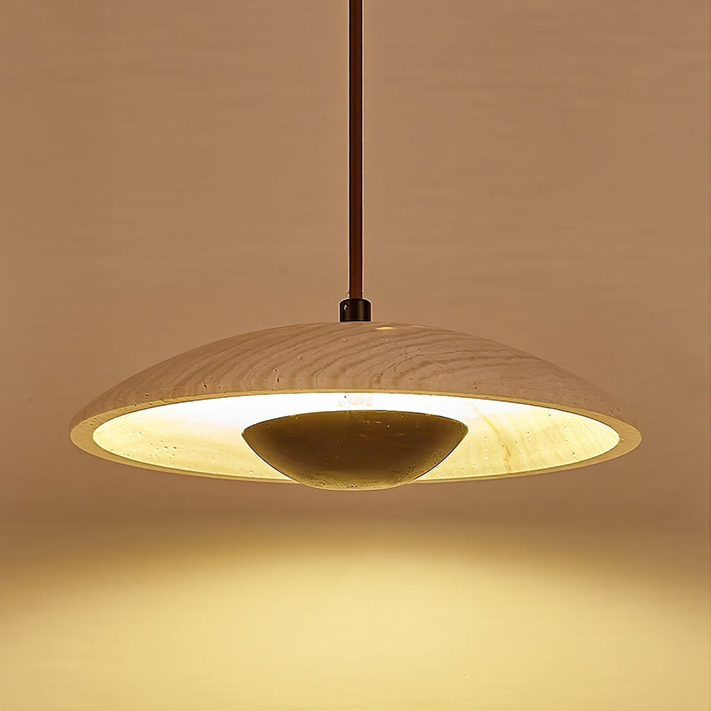 Zodore Large-Bord Travertin Pendentif Lumière - Neutralighting