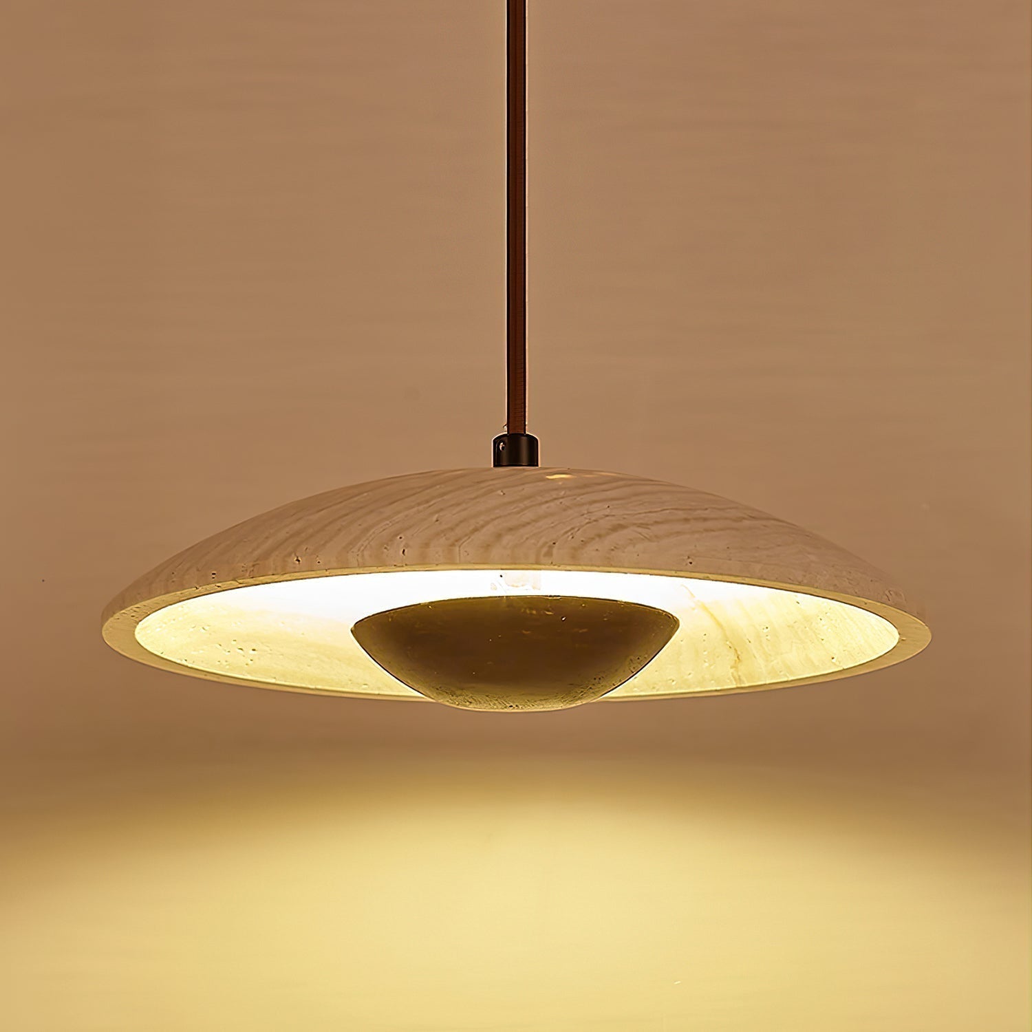 Zodore Large-Bord Travertin Pendentif Lumière - Neutralighting