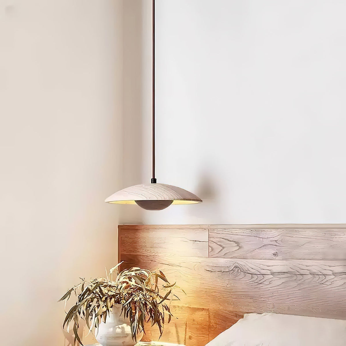 Zodore Large-Bord Travertin Pendentif Lumière - Neutralighting