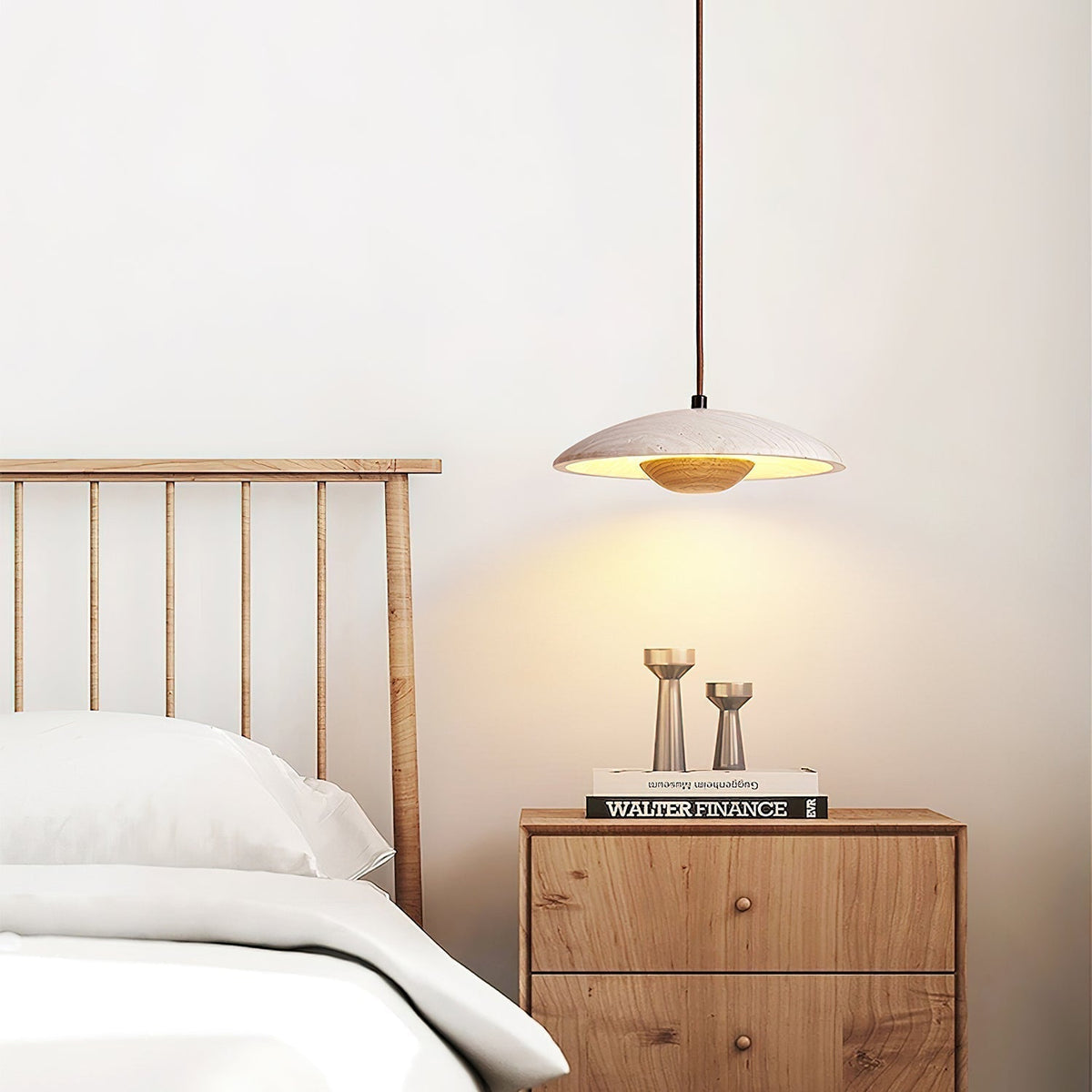 Zodore Large-Bord Travertin Pendentif Lumière - Neutralighting