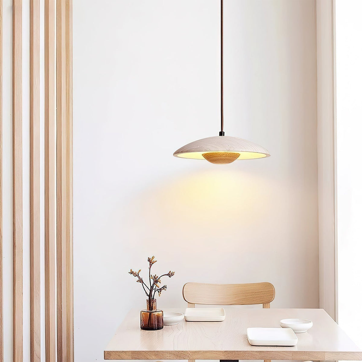 Zodore Large-Bord Travertin Pendentif Lumière - Neutralighting