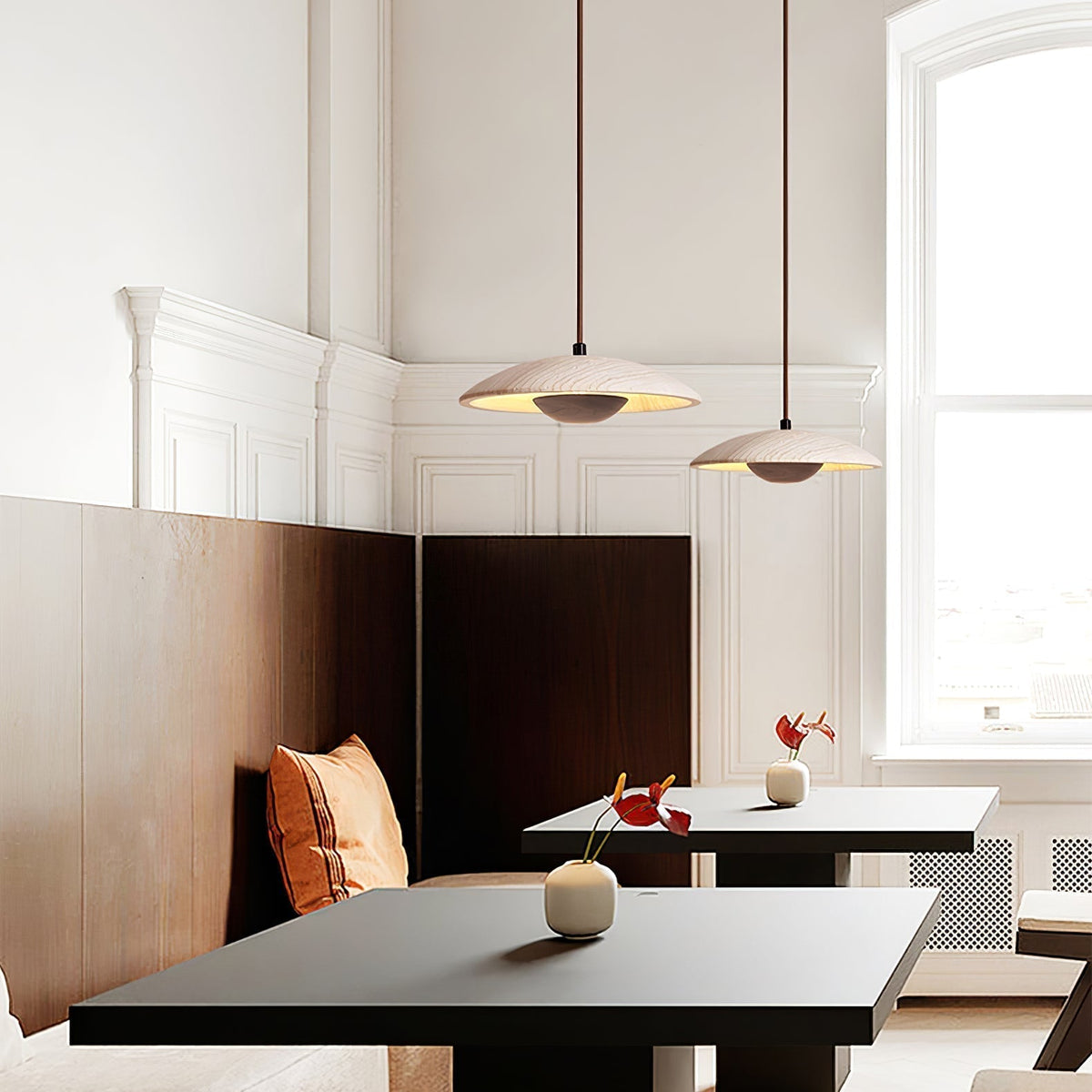Zodore Large-Bord Travertin Pendentif Lumière - Neutralighting