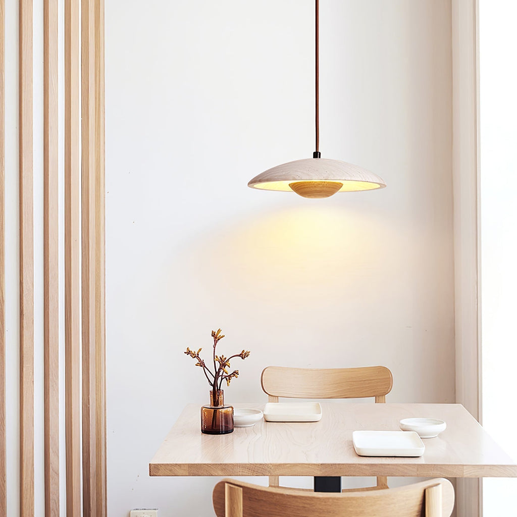 Zodore Large-Bord Travertin Pendentif Lumière - Neutralighting