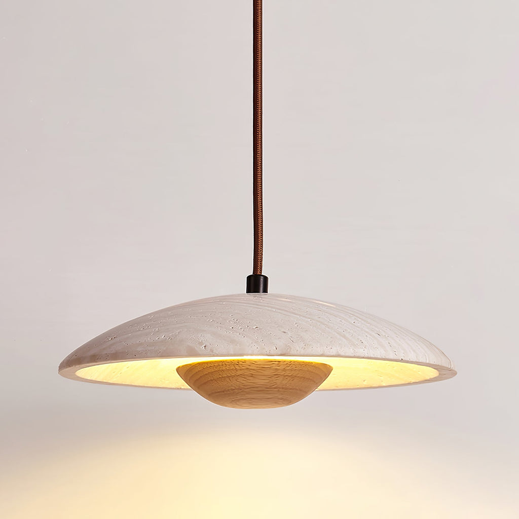Zodore Large-Bord Travertin Pendentif Lumière - Neutralighting