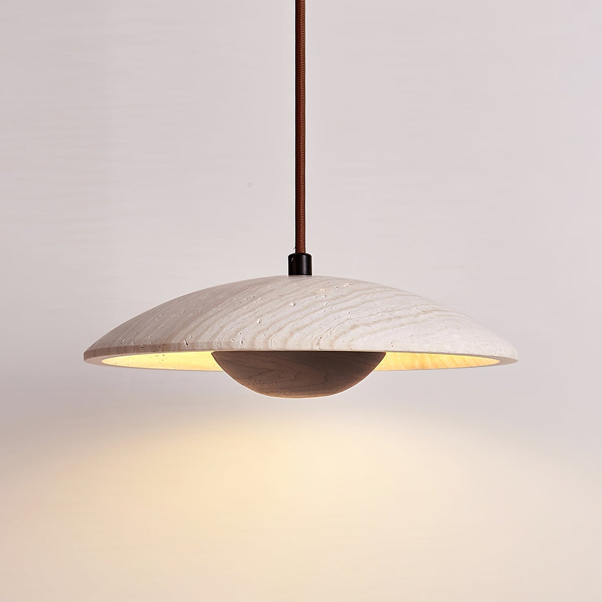 Zodore Large-Bord Travertin Pendentif Lumière - Neutralighting