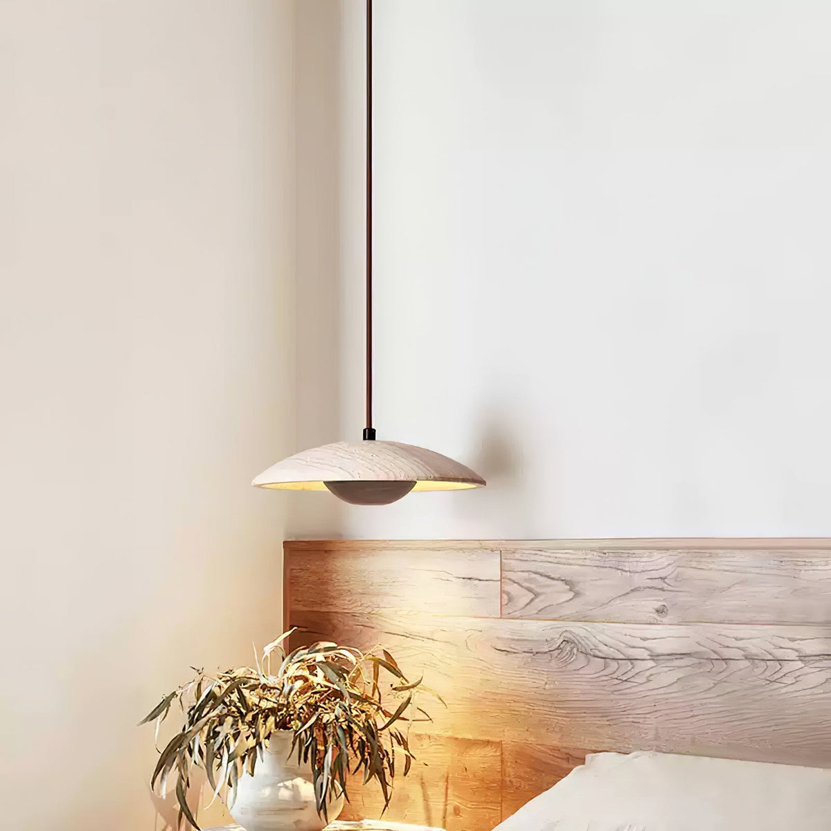 Zodore Large-Bord Travertin Pendentif Lumière - Neutralighting