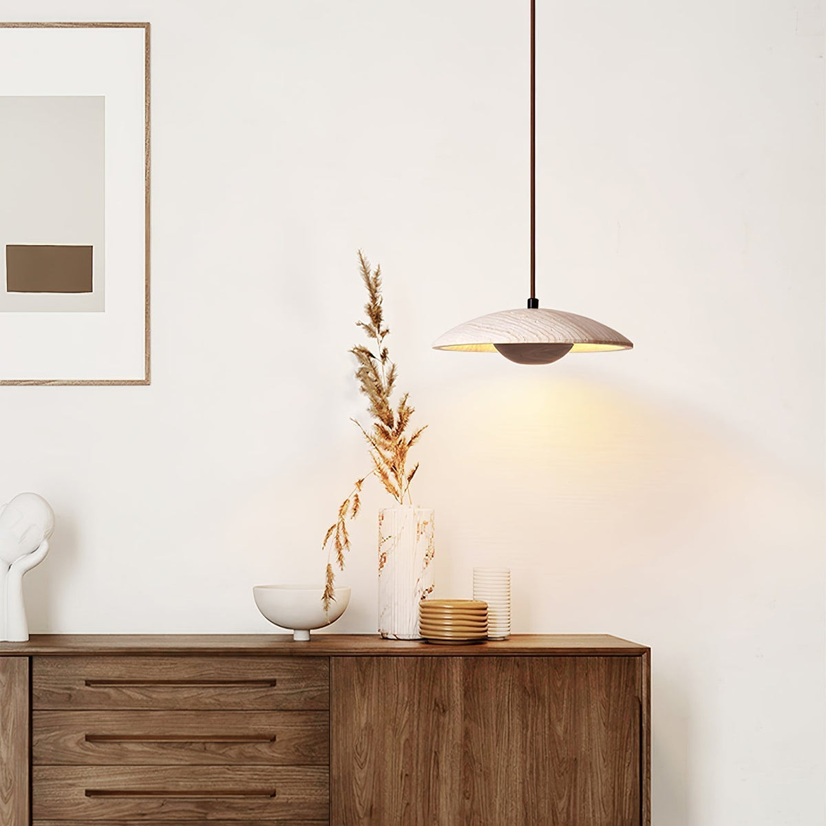 Zodore Large-Bord Travertin Pendentif Lumière - Neutralighting