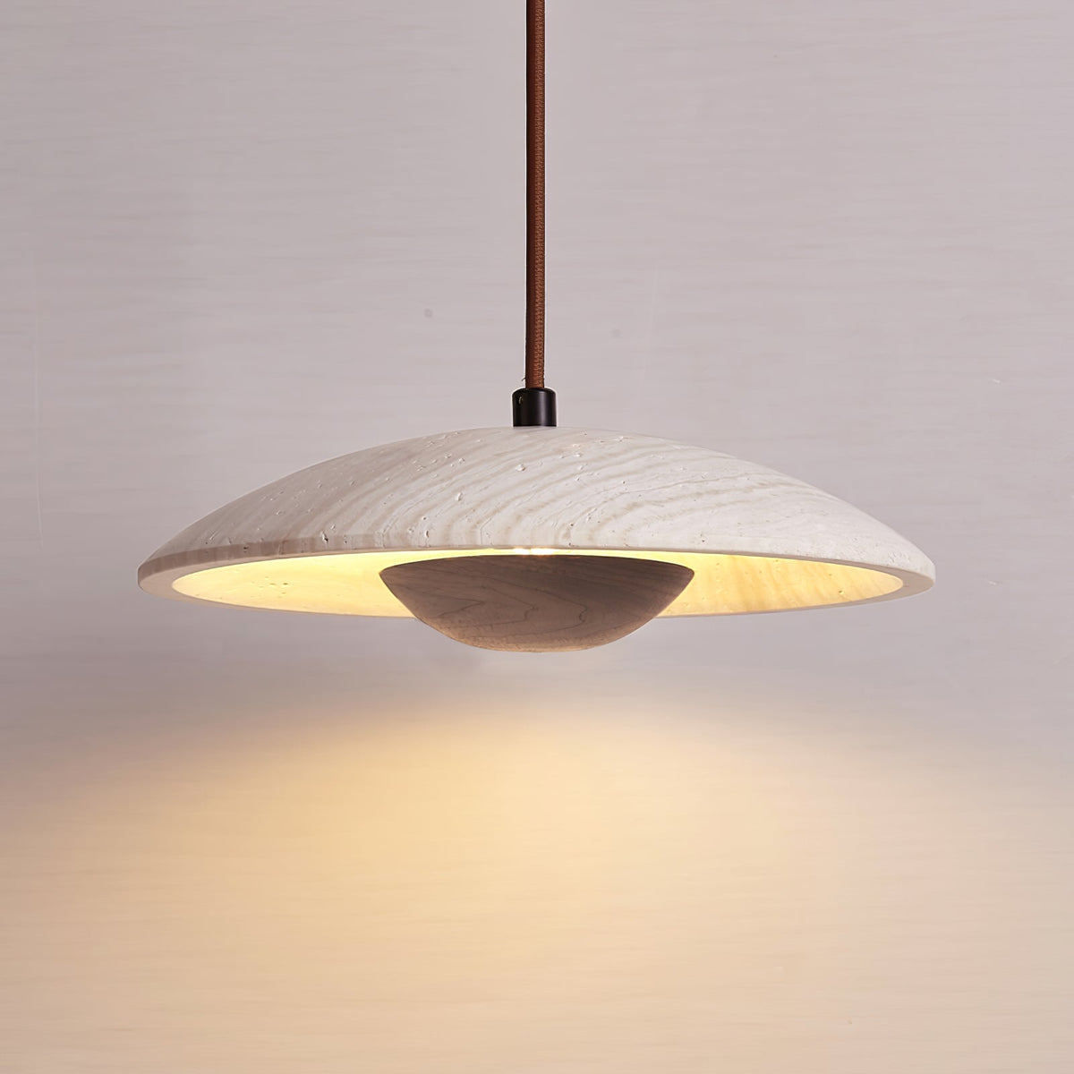 Zodore Large-Bord Travertin Pendentif Lumière - Neutralighting