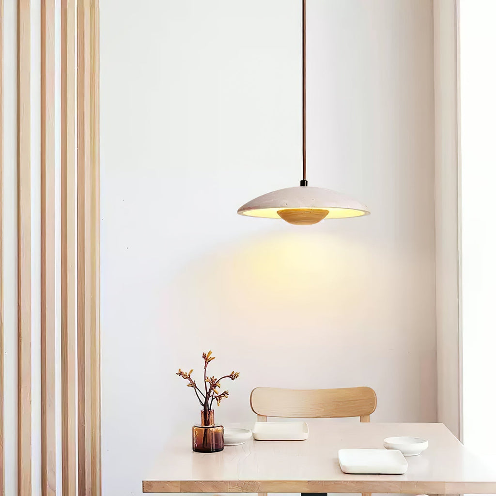 Zodore Large-Bord Travertin Pendentif Lumière - Neutralighting