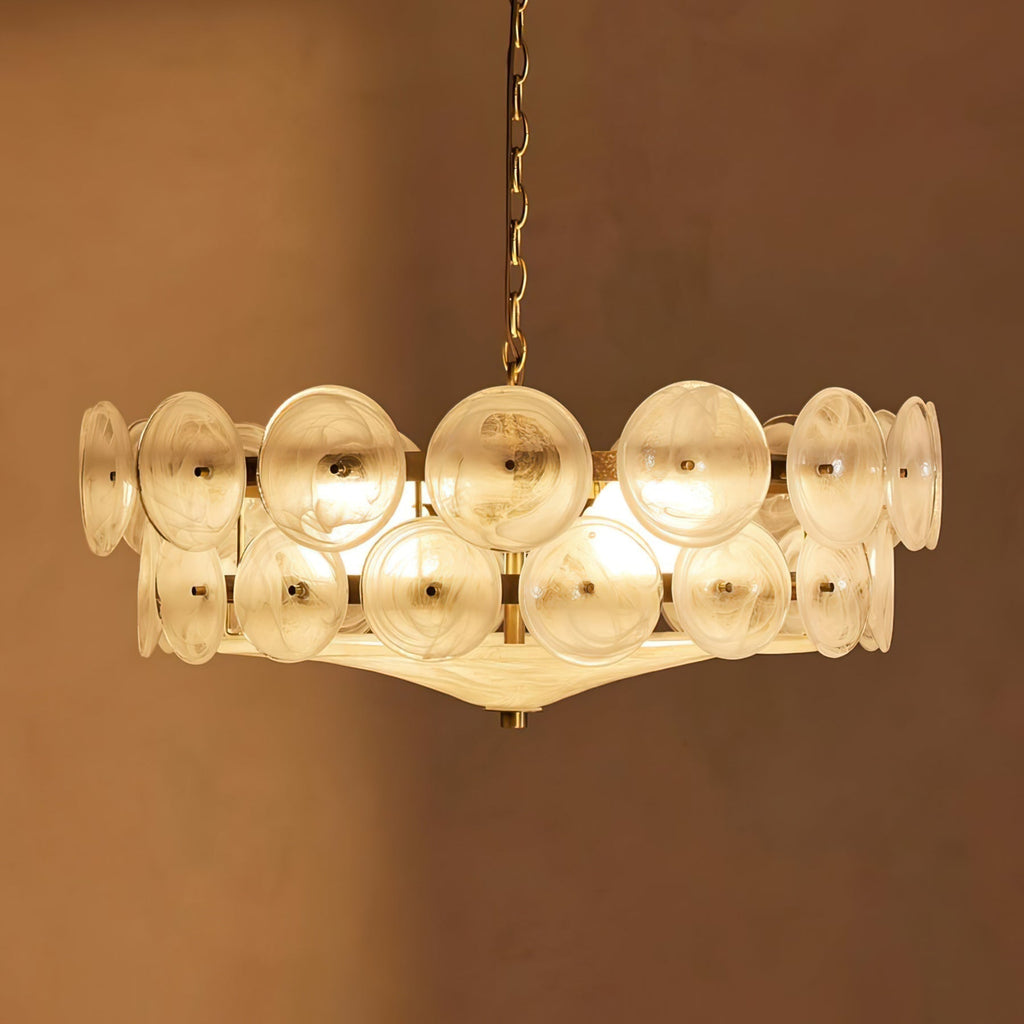 Aurora Chandelier Disque Verre Murano Vintage - Neutralighting
