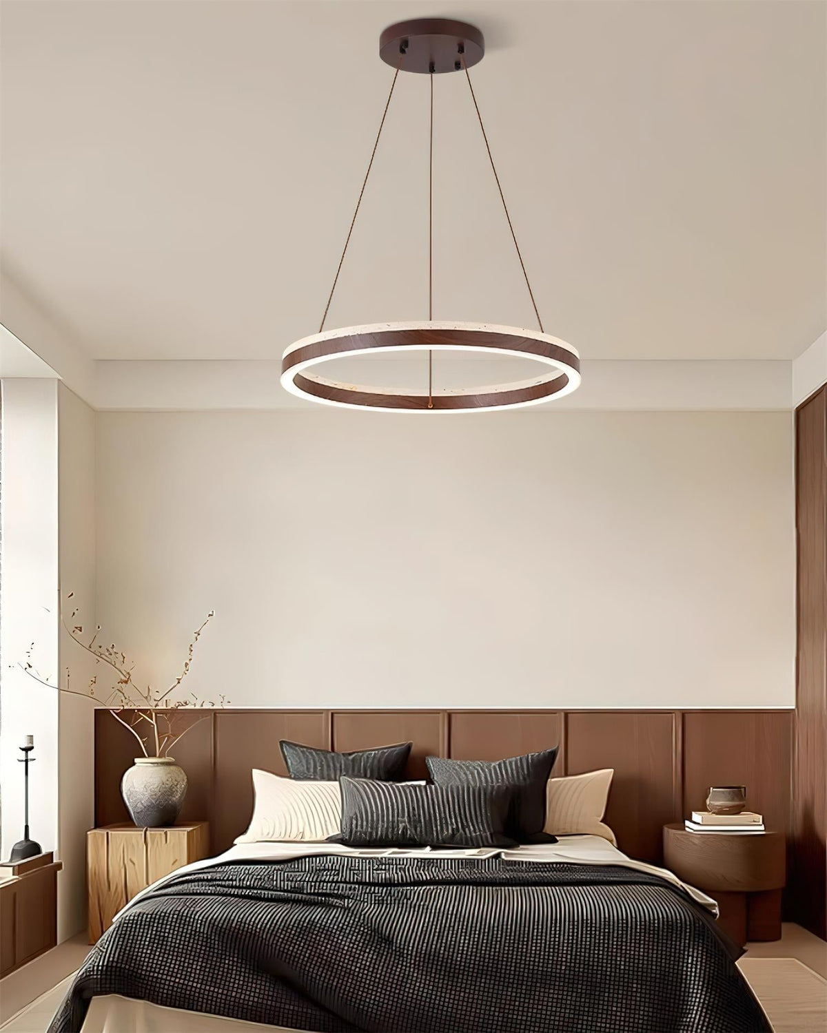 Ritta Chandelier Travertin Géométrie Anneau - Neutralighting